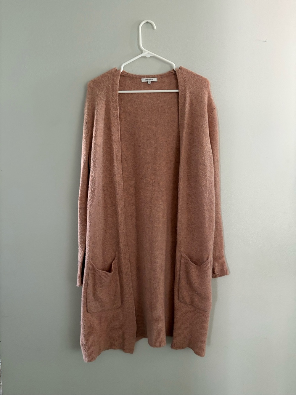 Madewell Dusty Rose Open-Front Kent Cardigan